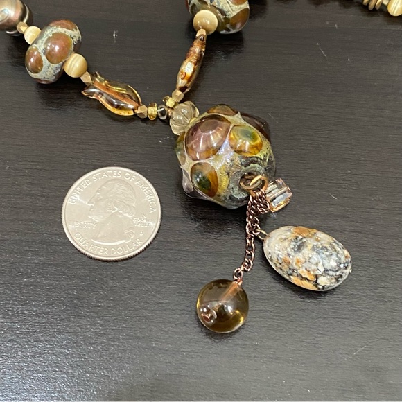 Handmade Lampwork Beads Fall Theme Beaded Necklace - Picture 7 of 11